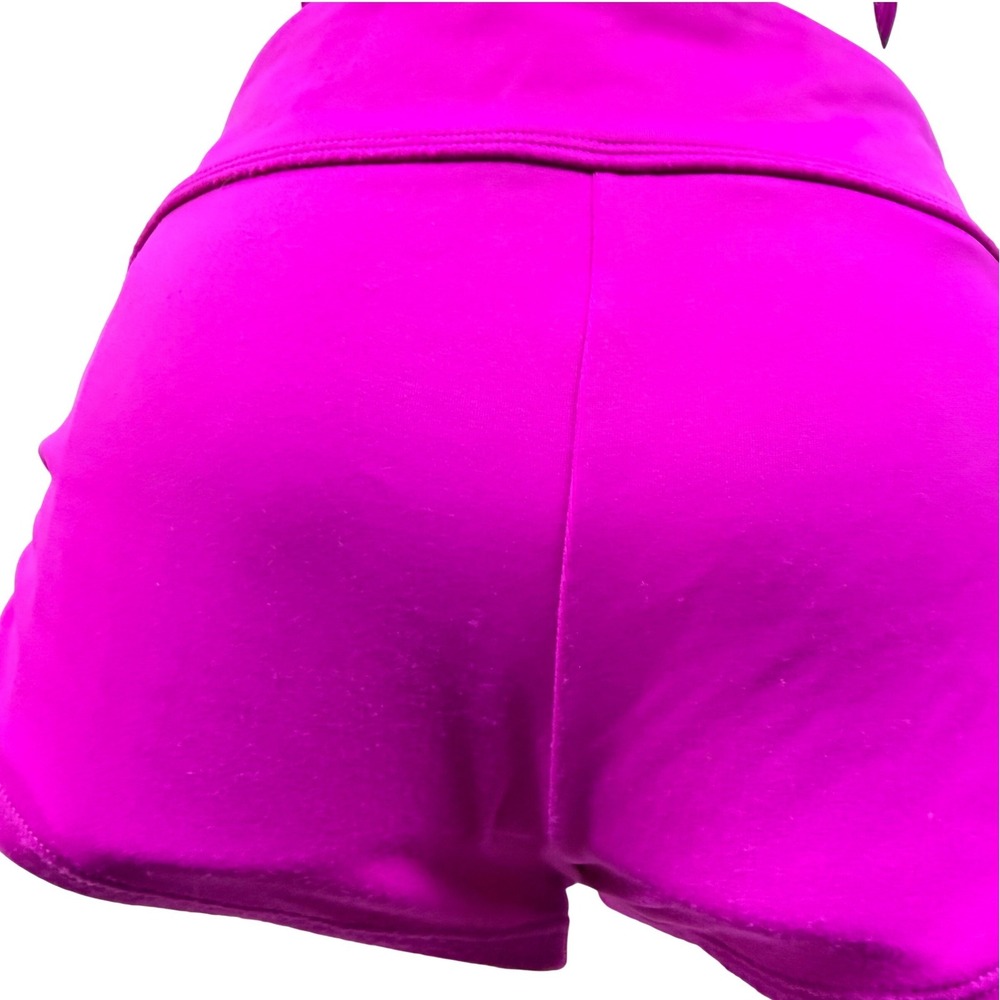 Athleta Magenta Purple Halter Twist Bikini Top 34 D/DD and Boy Short Bottoms Set - Picture 7 of 12
